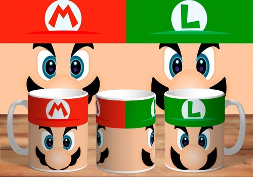 Taza - Tazón De Ceramica Sublimada Mario Bros: Mario Y Luigi
