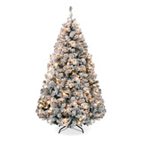 Arbol De Navidad Artificial Nevado Desmontable 250 Led 1.8mt