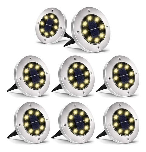 8 Pinchos Solares Led Light Of Garden