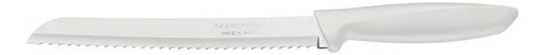 Cuchillo Para Pan Tramontina De Acero Inoxidable Con Mango Blanco De 7 Pulgadas Y Sierra