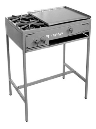 Parrilla 2 Quemadores Con Plancha 90x60x85 Estructural