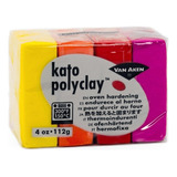 Set 4 Arcilla Polimérica Van Aken Kato Polyclay 112 G Color Cálidos (warm)