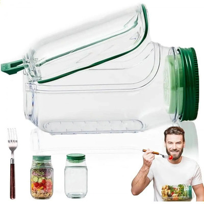 Frasco Para Ensalada Con Apertura Lateral Y Tapa Hermética Verde | Envío gratis