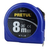 Flexómetro Azul 8m Cinta 25 Mm, Pretul 29998