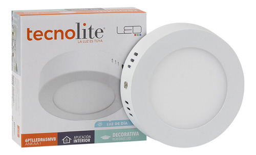 Lámpara De Sobreponer De Led 6w 320lm Luz De Día Redonda