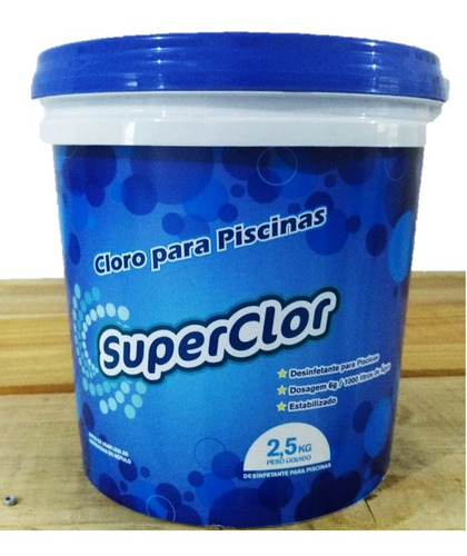 Balde De Cloro Para Piscinas Com 2,5 Kg Superclor