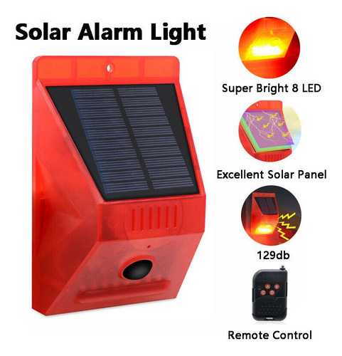 Solar N911c Sensor De Alarma De Sonido De Movimiento Sirena