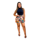 Short De Liganete Feminino Estampado Soltinho Senhora (175)