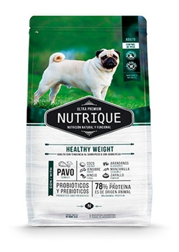 Alimento Nutrique Ultra Premium Healthy Weight Para Perro Adulto De Raza Grande Sabor Mix En Bolsa De 3kg