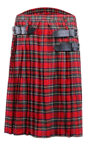 Pantalones Para Hombre, Falda Escocesa Tradicional, Plisada,