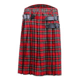 Pantalones Para Hombre, Falda Escocesa Tradicional, Plisada,