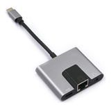 Adaptador De Rede Lan De Áudio Tipo C Para Ethernet Usb C Pa