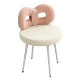 Roomtec Silla De Tocador Rosa Con Respaldo, Pequena Silla De