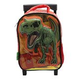 Mochila Escolar Mundo Dinos Dinosaurio Rex Sonido Y Carro