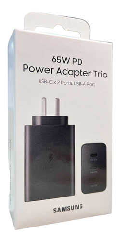 Cargador Triple Samsung Original 65w Carga Rapida Sin Cable