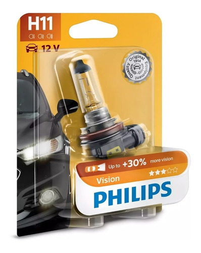 Ampolleta H11 55w 30% Mas Visibilidad Vision Philips