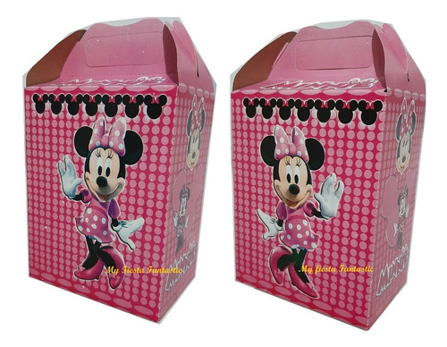 Minnie Mouse Mimi Rosa Pack 40 Dulceros Cajitas Bolo Feliz