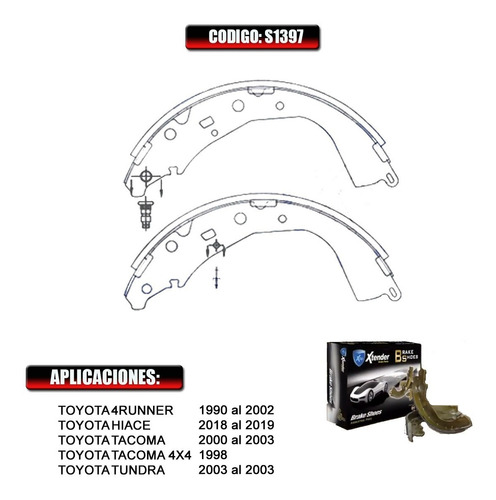 Bandas De Freno Traseras Toyota Tacoma 2wd 2004  1397 Foto 3