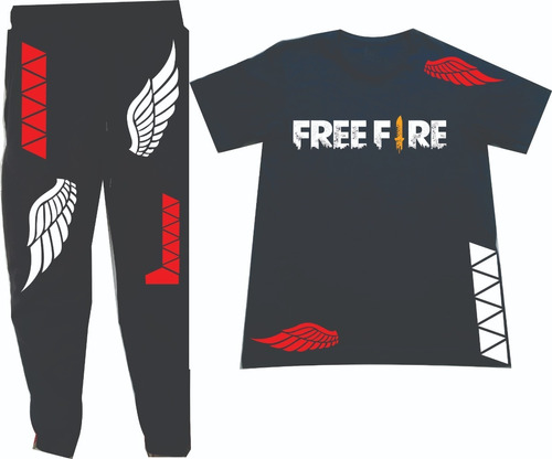 Conjuntos Sudadera + Camiseta Freefire Niños Y Adultos 