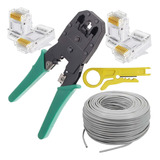 Cable Utp Cat 6 Uso Interior X 50 Mt + Ponchadora + Plug