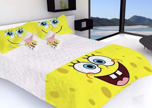 Cubrelecho Bob Esponja Edredón Bob Esponja Cama Queen