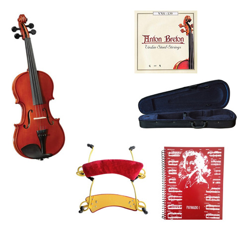 Violín Cervini 4/4 Hv-100 Con Almohadilla, Cuerdas, Cuaderno