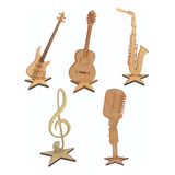  Kit 2guitarra Acústica 2 Bajo 2 Micro 2 Sax 2 Nota Sol 45cm