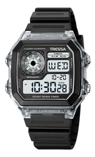 Reloj Tressa Digital Calendario Alarma Luz Sumergible 50m!!!