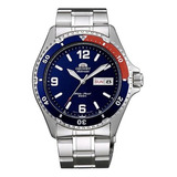 Reloj Orient Faa02009d Hombre Automático Diver 200m Color De La Malla Plateado Color Del Bisel Azul Y Rojo Color Del Fondo Azul