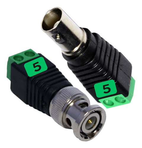 Conector Bnc Macho Y Hembra Video Cctv Kit 5 Piezas