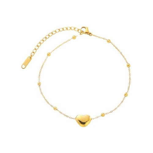 Pulsera Corazón De Oro 18k Pulseras Tobillera Fino De Mujer