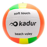 Pelota Voley Cuero Sintetico Playa Beach Volley Balon Color Verde/amarillo Fluo/naranja
