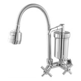 Torneira Com Filtro Gourmet Cozinha Parede Metal Inox Bucha