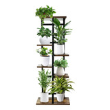 Soporte De Plantas Esquina Alto 6 Niveles Metal Madera Exter