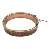 Pulsera Rígida Oval De Metal Dorado  P/ Muñeca Hasta 17 Cm