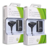 Pack X2 Batería Carga Juega  Xbox 360 Kit + Cable Cargador