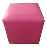 Banqueta Puff  Eco Cuero Living Disponible Color Rosa