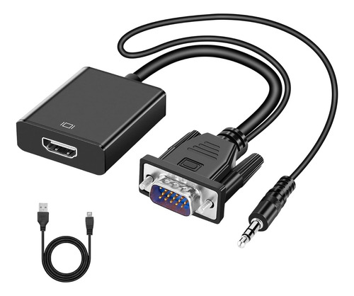 Cable Convertidor De Video Vga A Hdmi Con Audio Full Hd