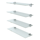 Set 4 Repisas Cristal Templado Cocina Baño Vidrio 60x20