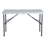 Mesa Plegable Blanca Portafolio De 122 Cm Color Blanco