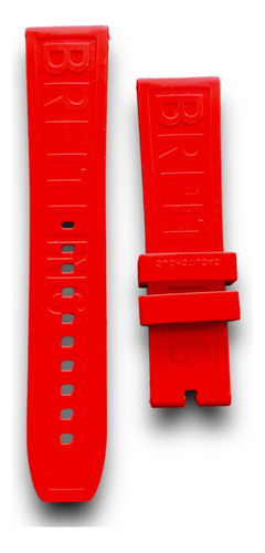 Correa De Caucho Para Reloj Breitling 23mm Color Rojo