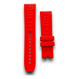 Correa De Caucho Para Reloj Breitling 23mm Color Rojo