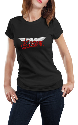 Camiseta Babylook Show Banda Saxon Tour 2023 Heavy Metal 2