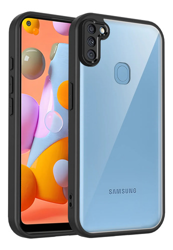 Funda Para Samsung Galaxy A11/m11 Con Marco Suave Y Panel Trasero De Pc, Cobertura Total Y Anticaídas