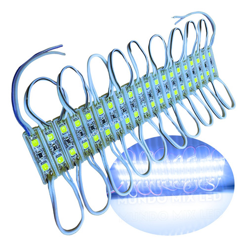 400pçs Mini Módulo Led 12v Ip67 5050 2-led Frio 6500k 27mm