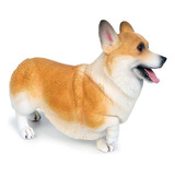 Realista Perro Modelo Flotante Juguete-corgi Amarillo Blanco