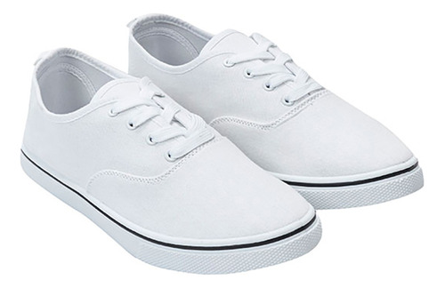 Zapatilla Mujer Básica Lona Color Blanco Corona