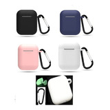 Funda Para Caja De AirPods De Silicón Inalámbrico + Gancho