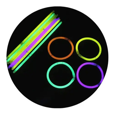 100 Pulsera Flúor Fiesta Neón Tiktok Brillan Oscuridad
