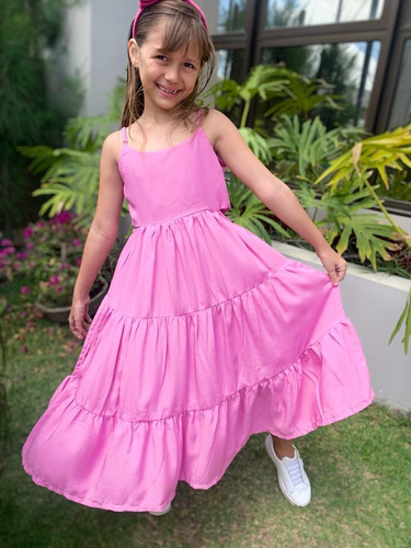 Vestido Midi Infantil Meninas Verão Fresquinho Três Marias 